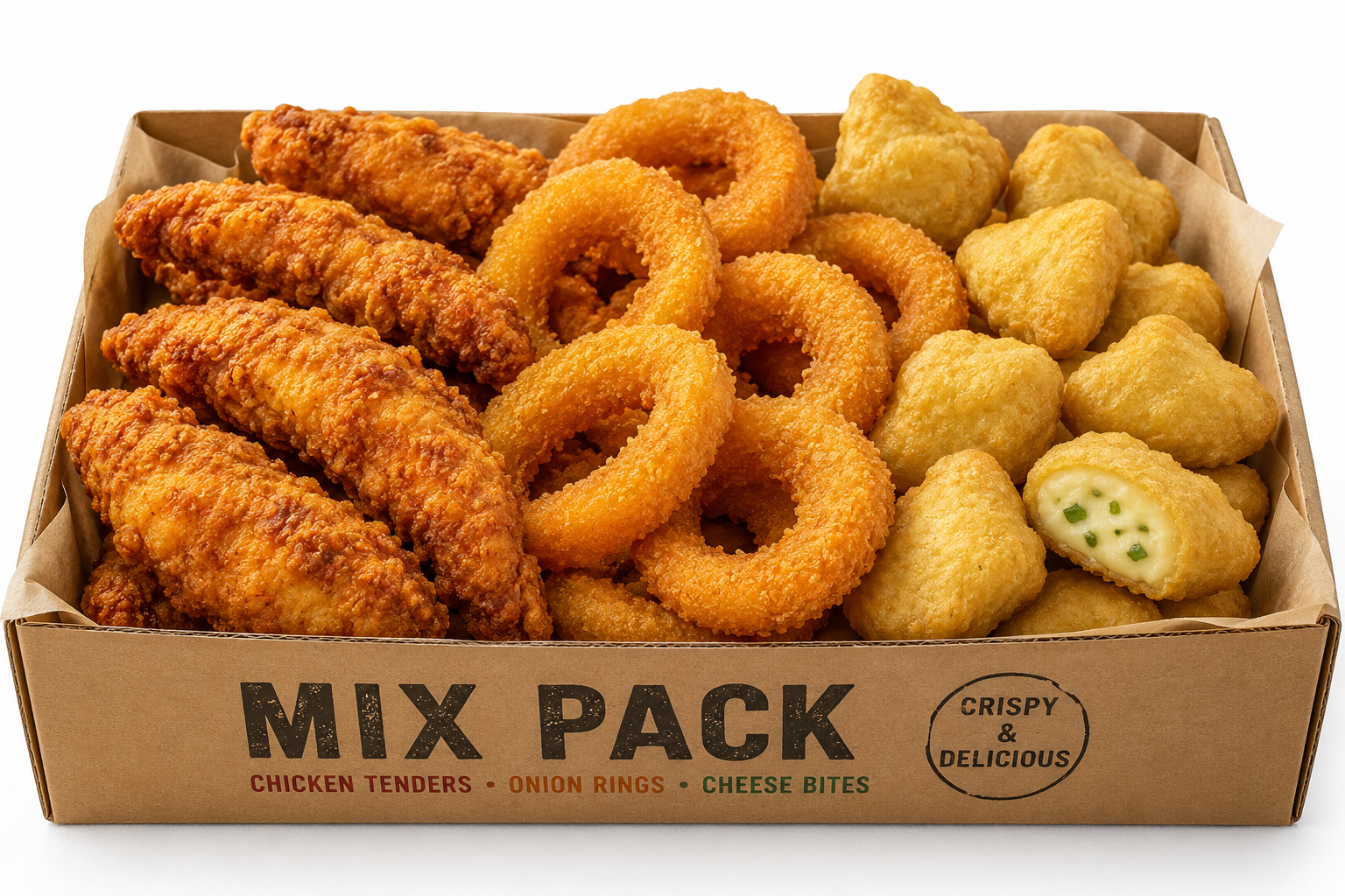 Pack BeeFun avec Chili Cheese, Onion Rings et Tenders